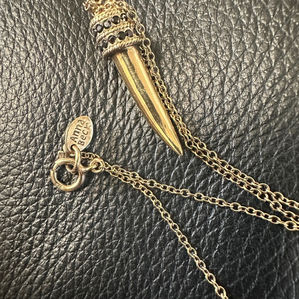 Anna Beck Gold horn onyx Pendant Necklace